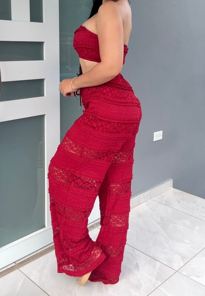 Red Lace Set