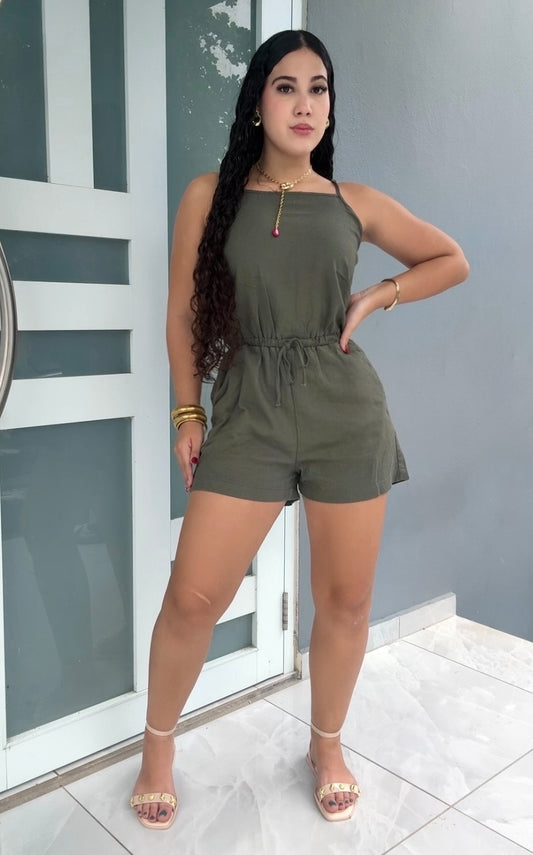 Olive Breeze Romper