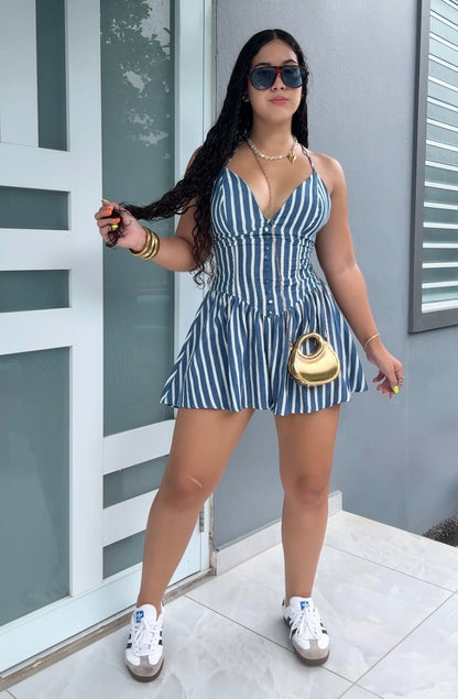 Striped Romper Dress