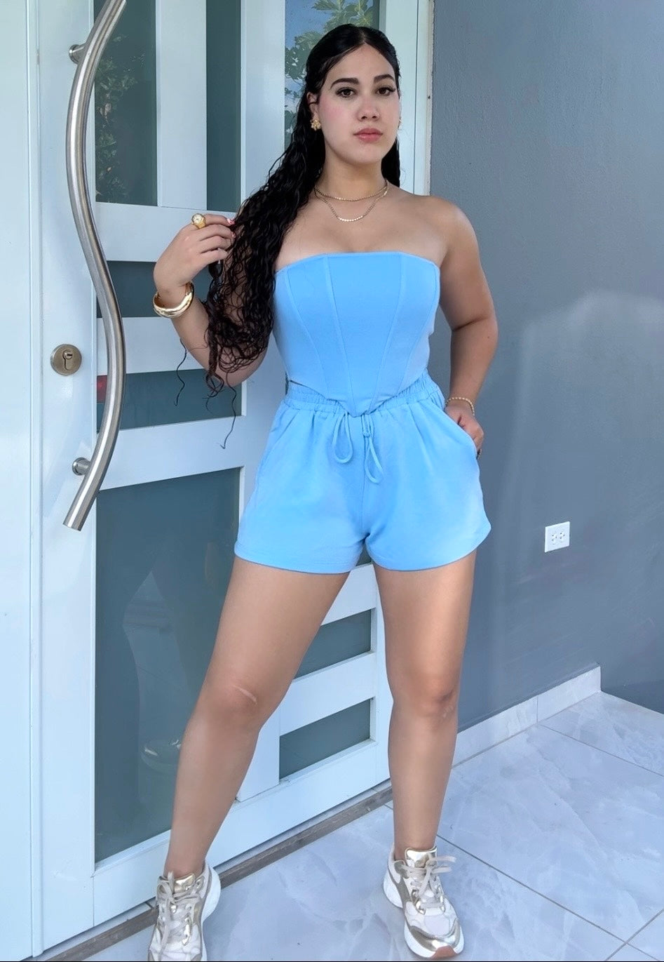 Baby Blue Corset Set