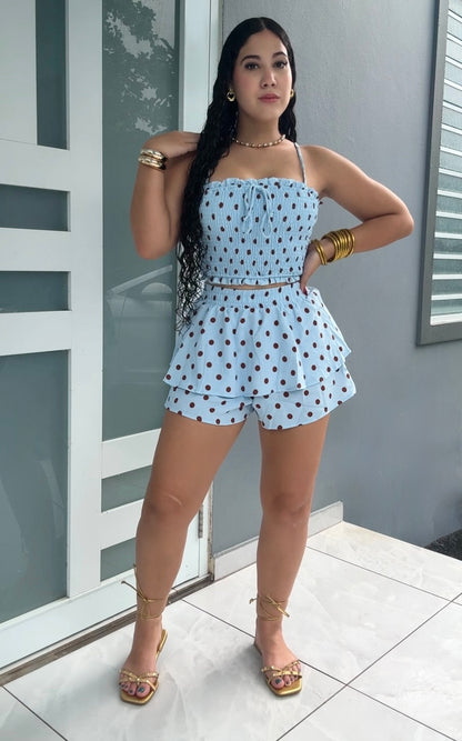 Polka Breeze Blue Set