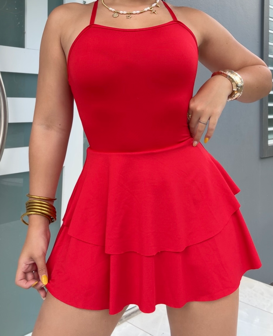 Red Romper Dress