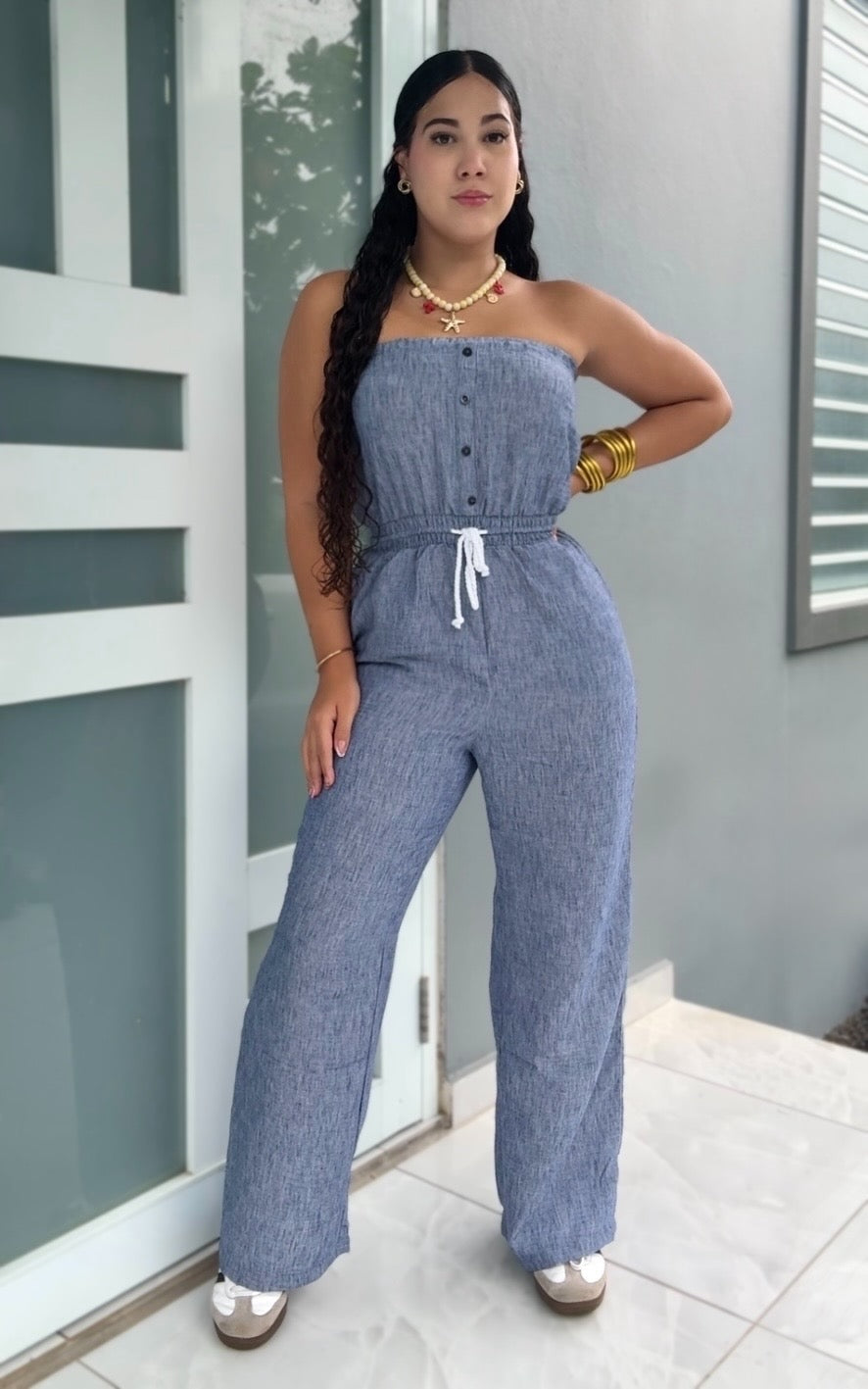 Ocean Denim Romper