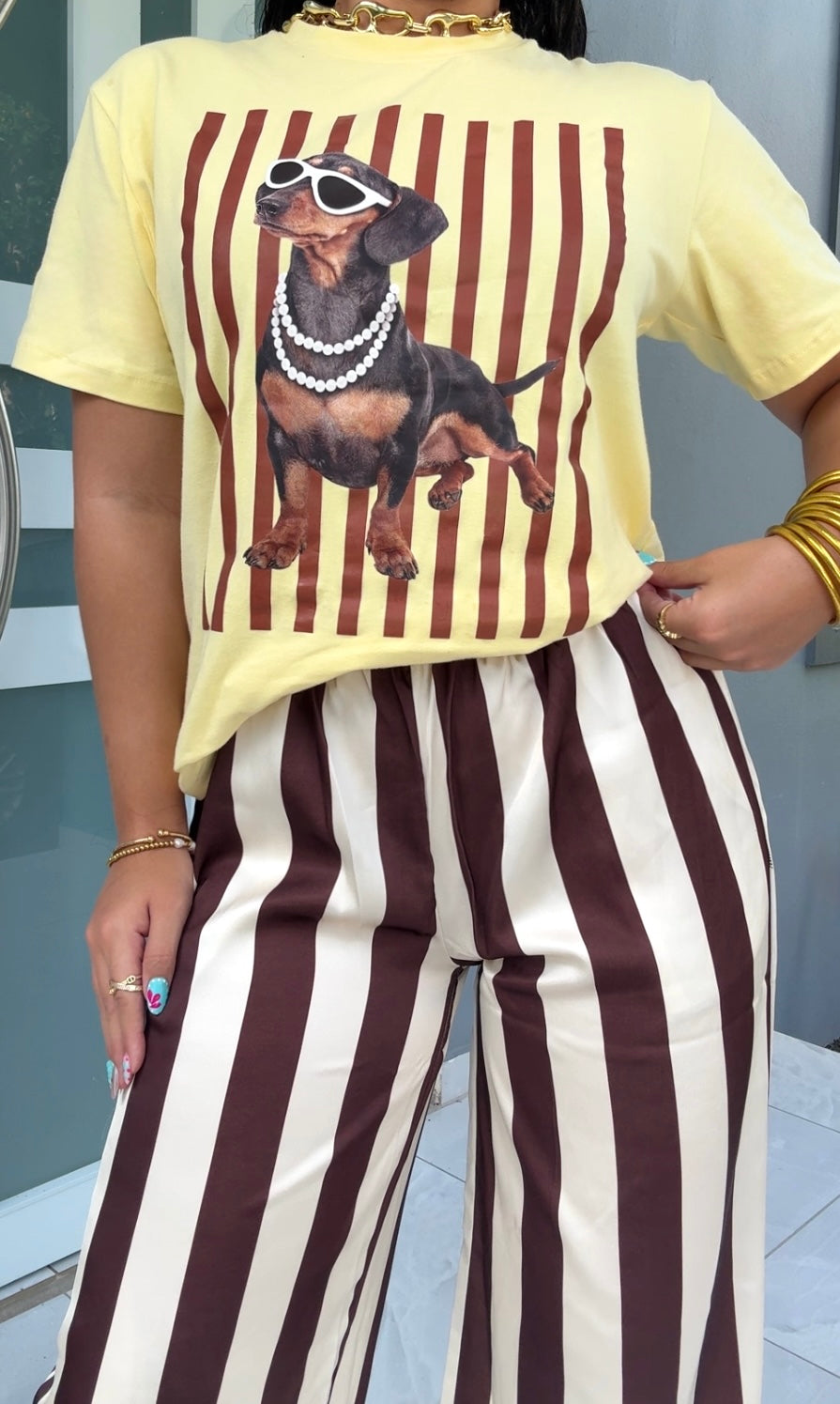 Yellow Glam Pup T-Shirt