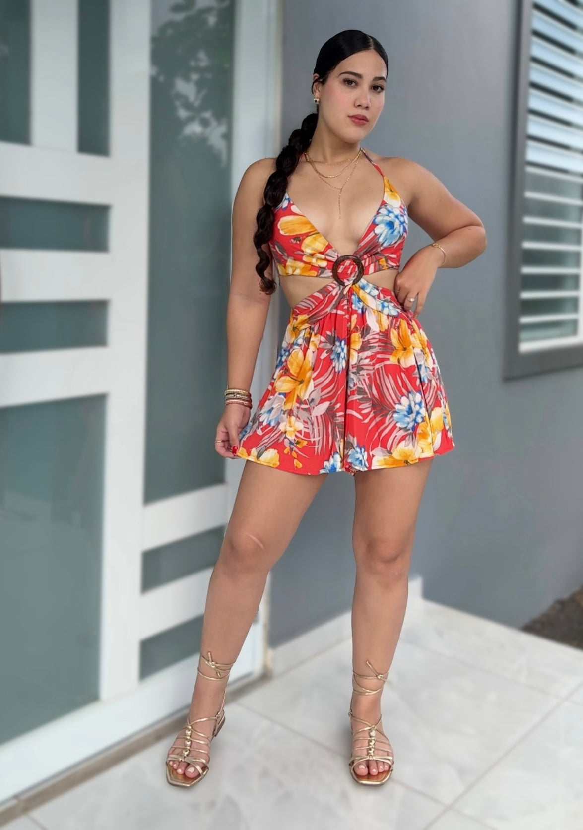 Tropical Romper Dress