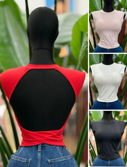 Red Sculpt Top