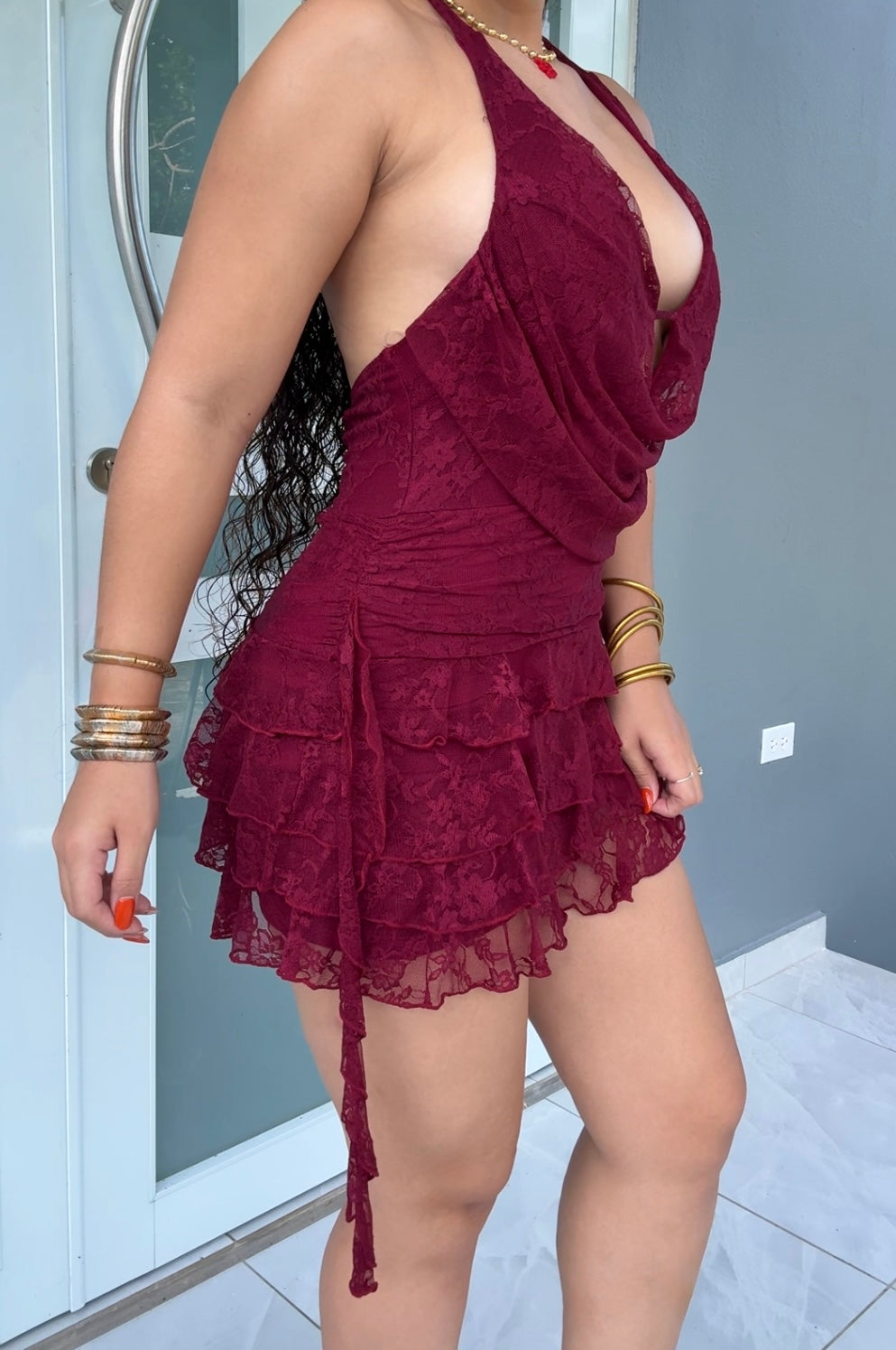 Burgundy Glam Romper