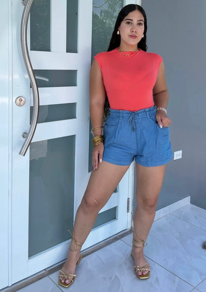 Soft Denim Shorts
