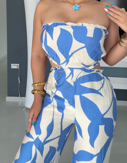 Blue Tropic Jumpsuit