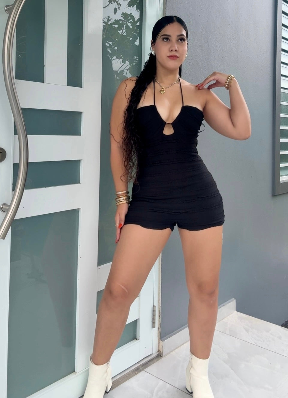Halter Black Romper