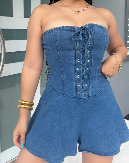 Corset Denim Romper