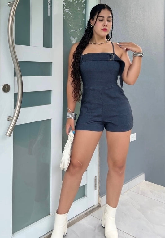 Denim Romper
