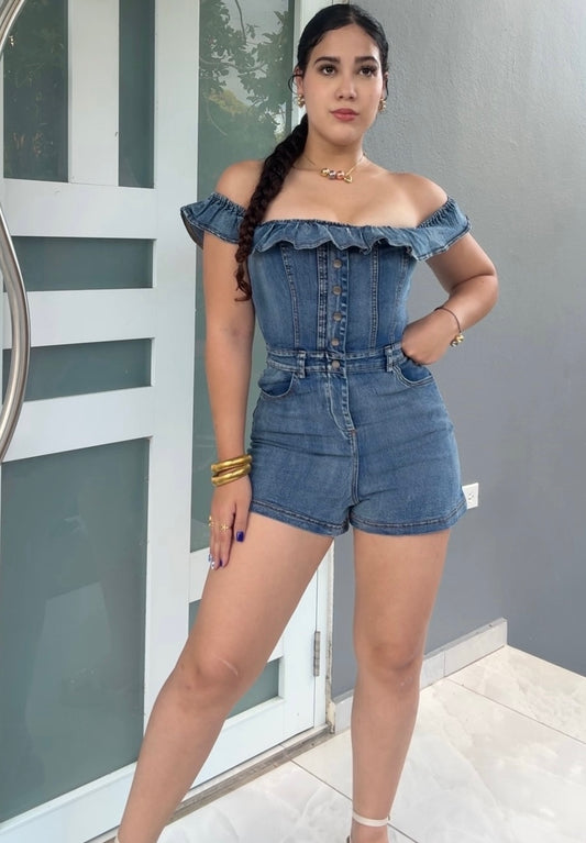 Denim Queen Romper