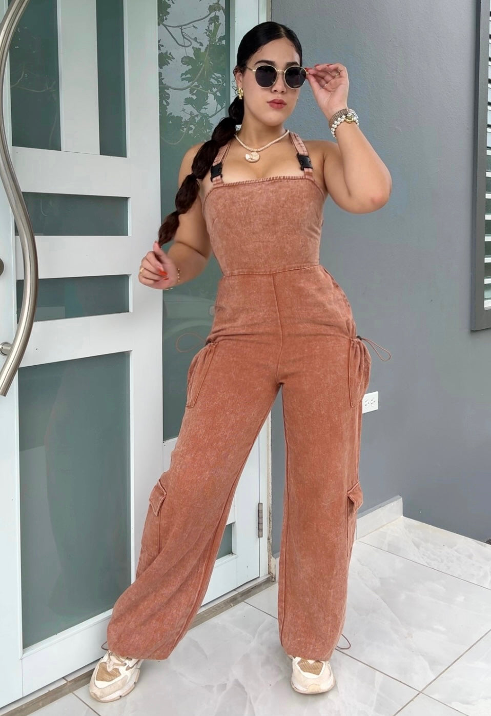 Cargo Copper Jumpsuit