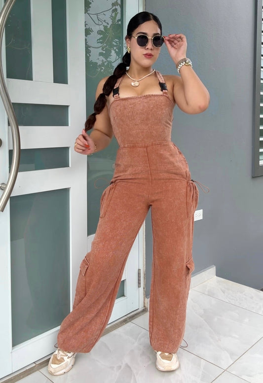 Cargo Copper Jumpsuit