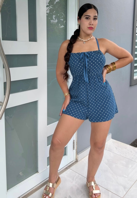 Blue Daisy Romper