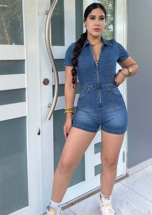Denim Romper