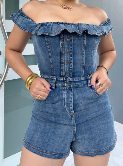 Denim Queen Romper