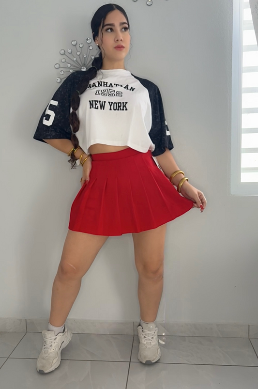Manhattan Varsity Crop Top
