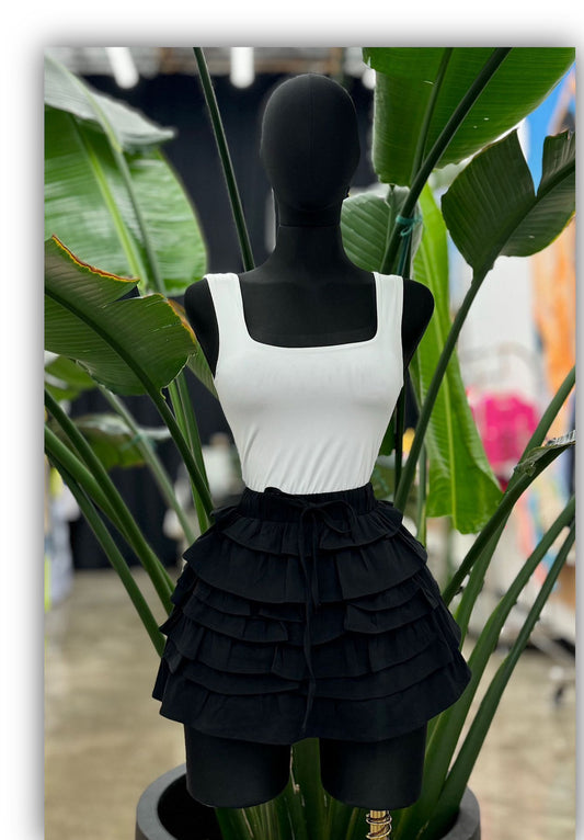Noir Ruffles Skort