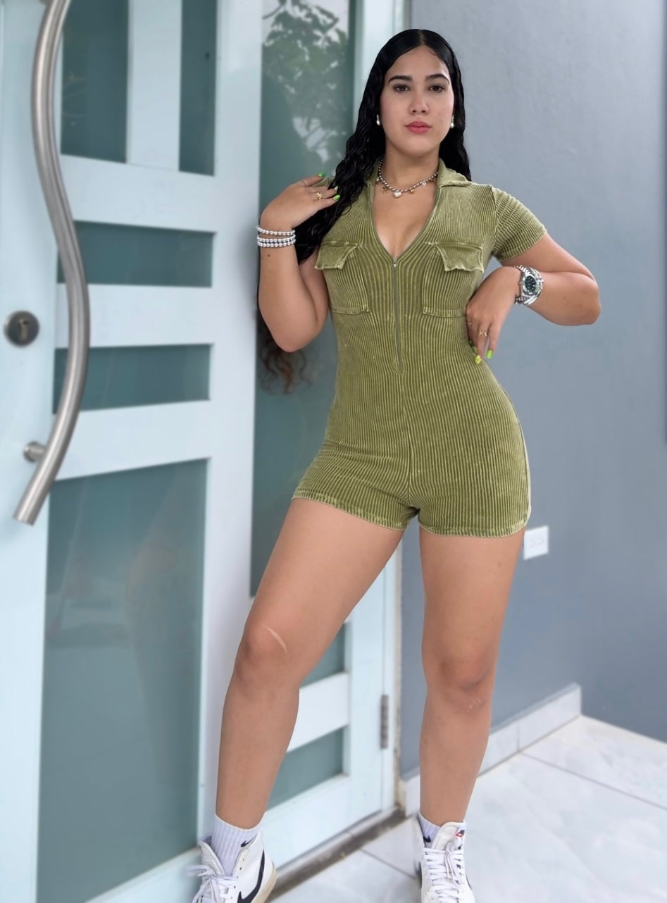 Olive Glow Romper