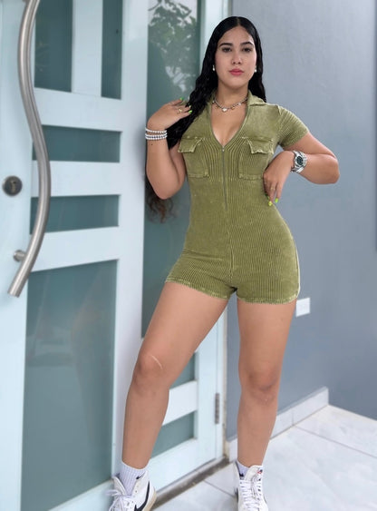 Olive Glow Romper