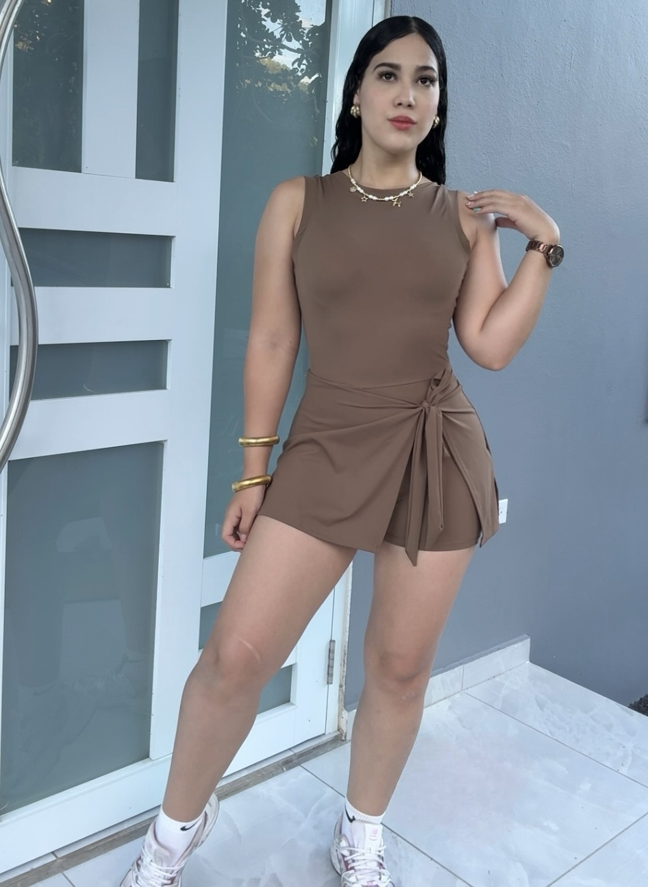 Mocha Knot Romper