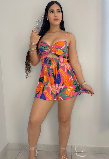 Tropical Print Romper